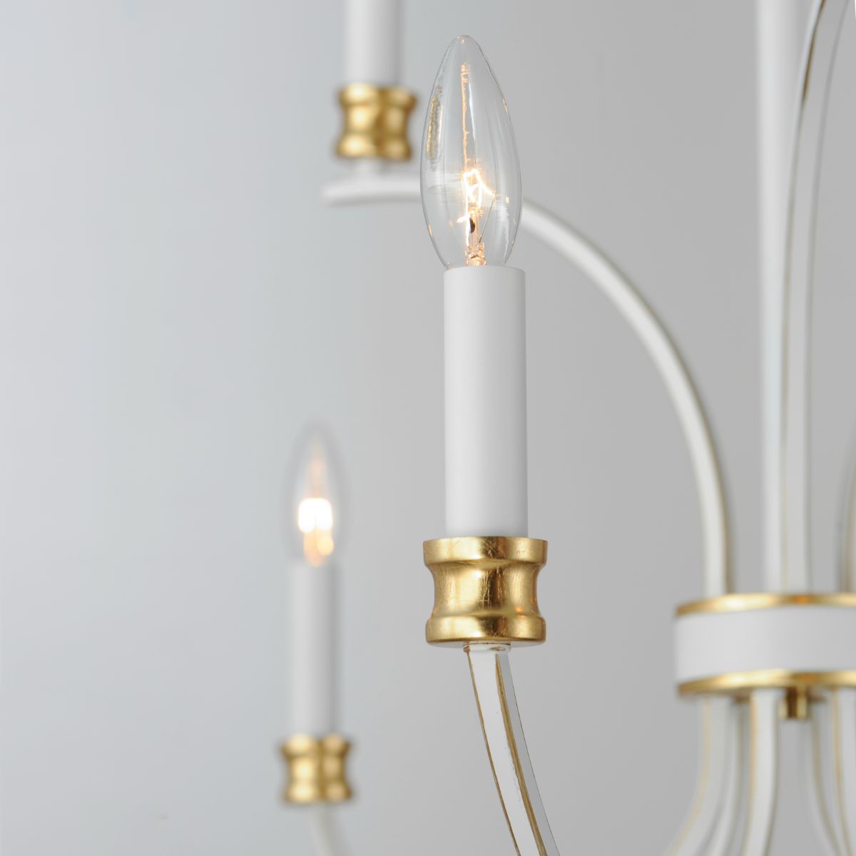 Charlton 30 in. 9 Lights Chandelier White & Gold Finish - Bees Lighting