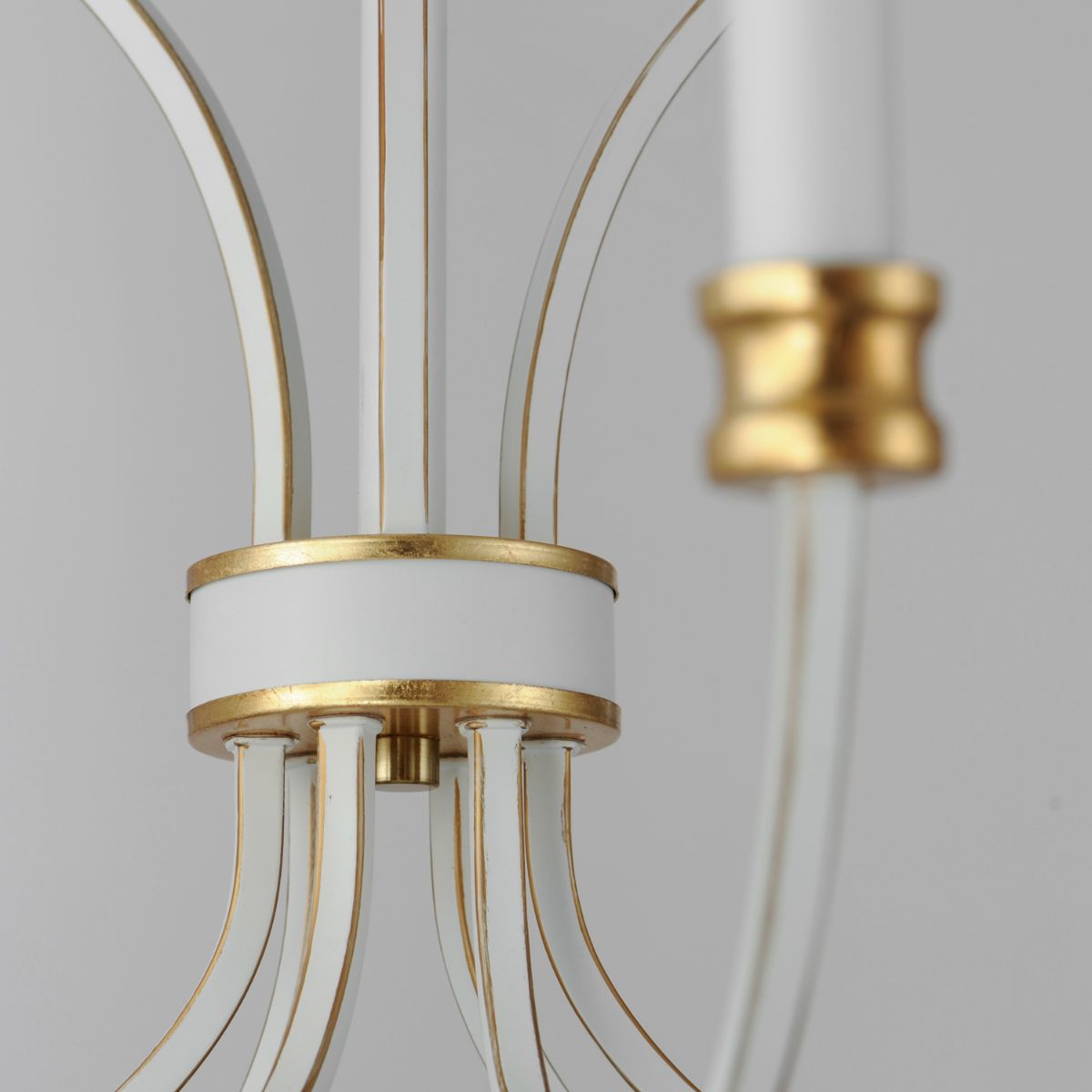 Charlton 30 in. 9 Lights Chandelier White & Gold Finish - Bees Lighting