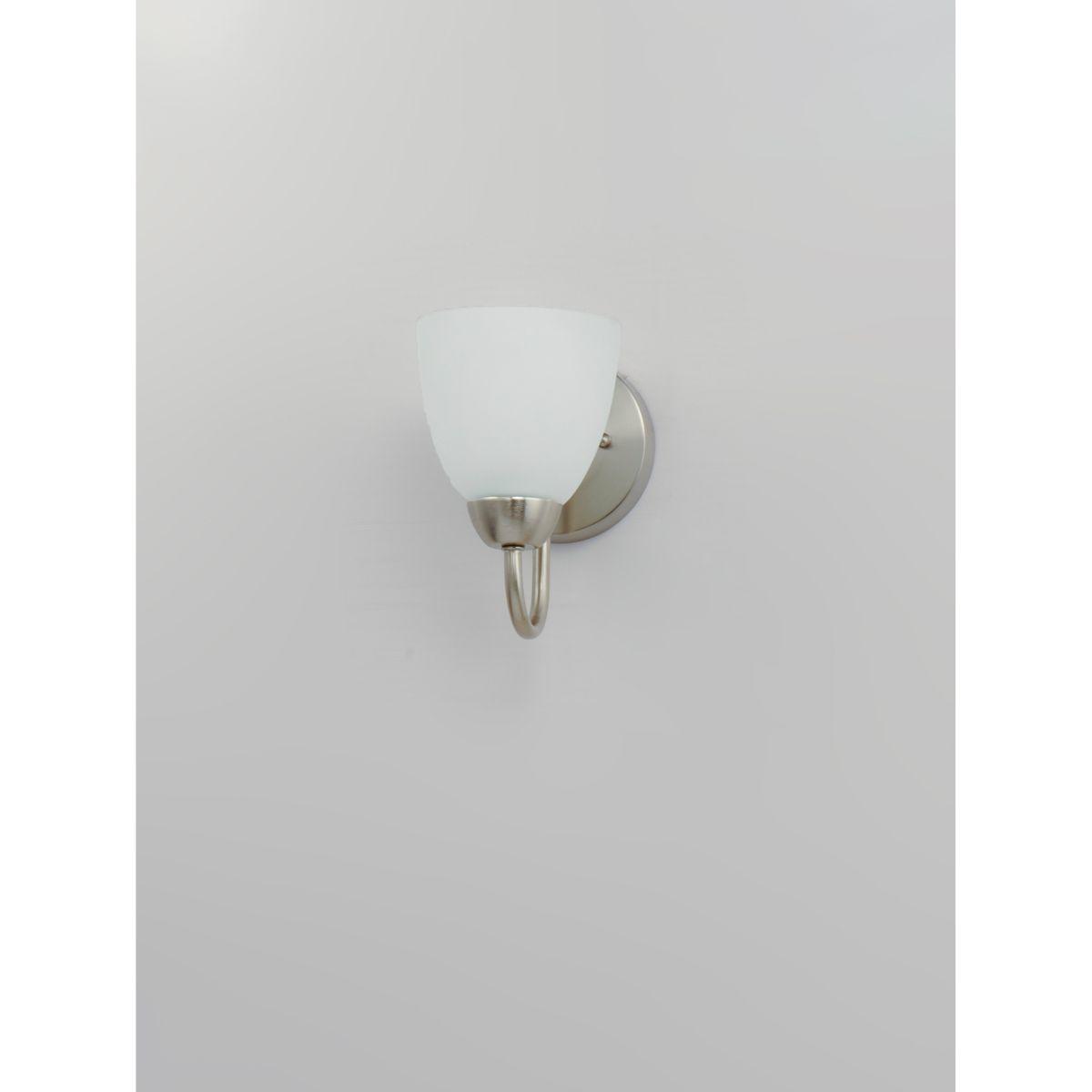 Axis 8 in. Armed Sconce Satin Nickel Finish