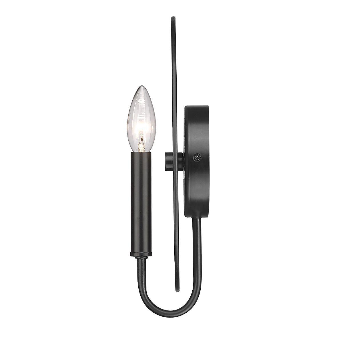 Tessa 12 in. Armed Wall Sconce Matte Black Finish
