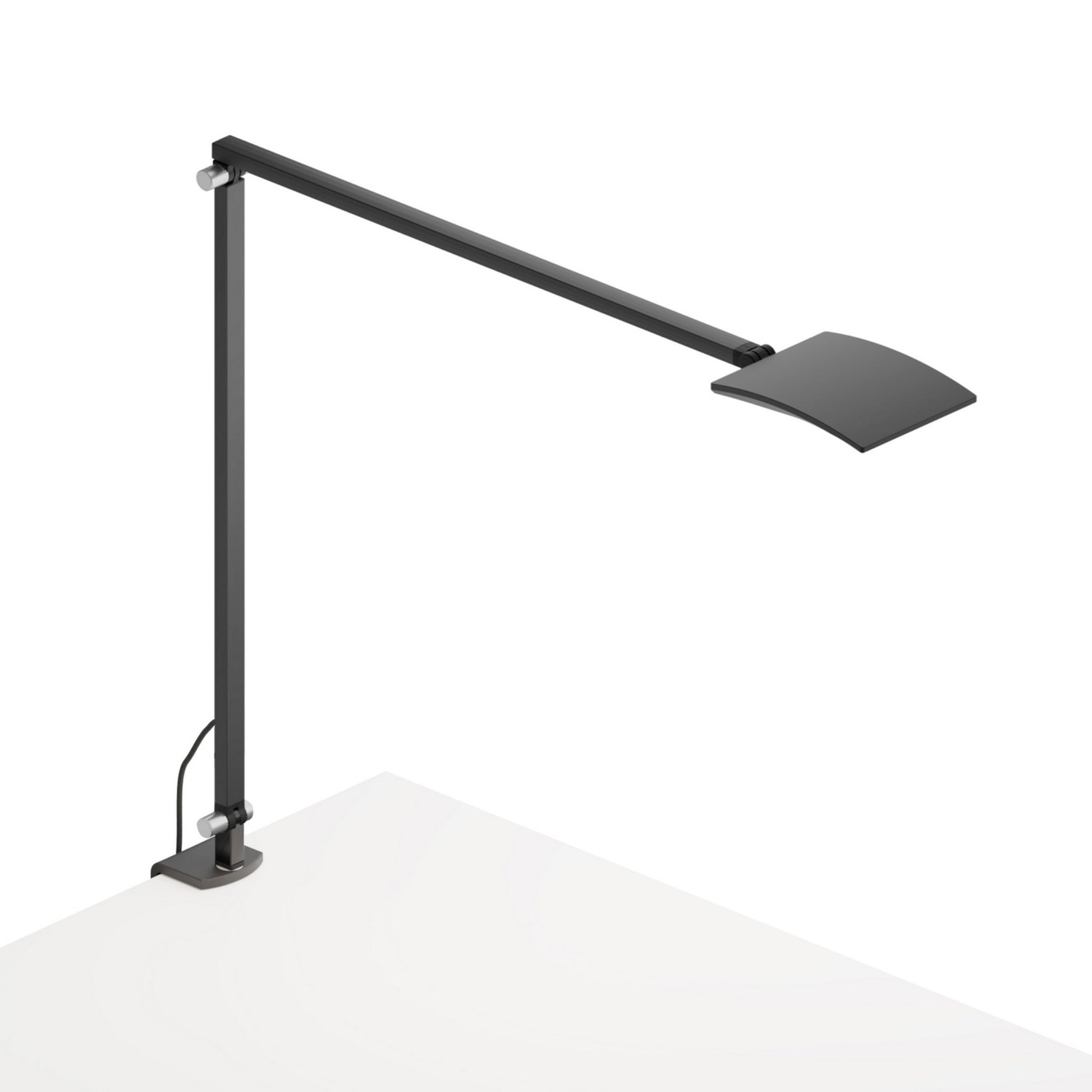 Mosso Pro Metallic Black Contemporary LED Desk Lamp with One-Piece Desk Clamp - Bees Lighting