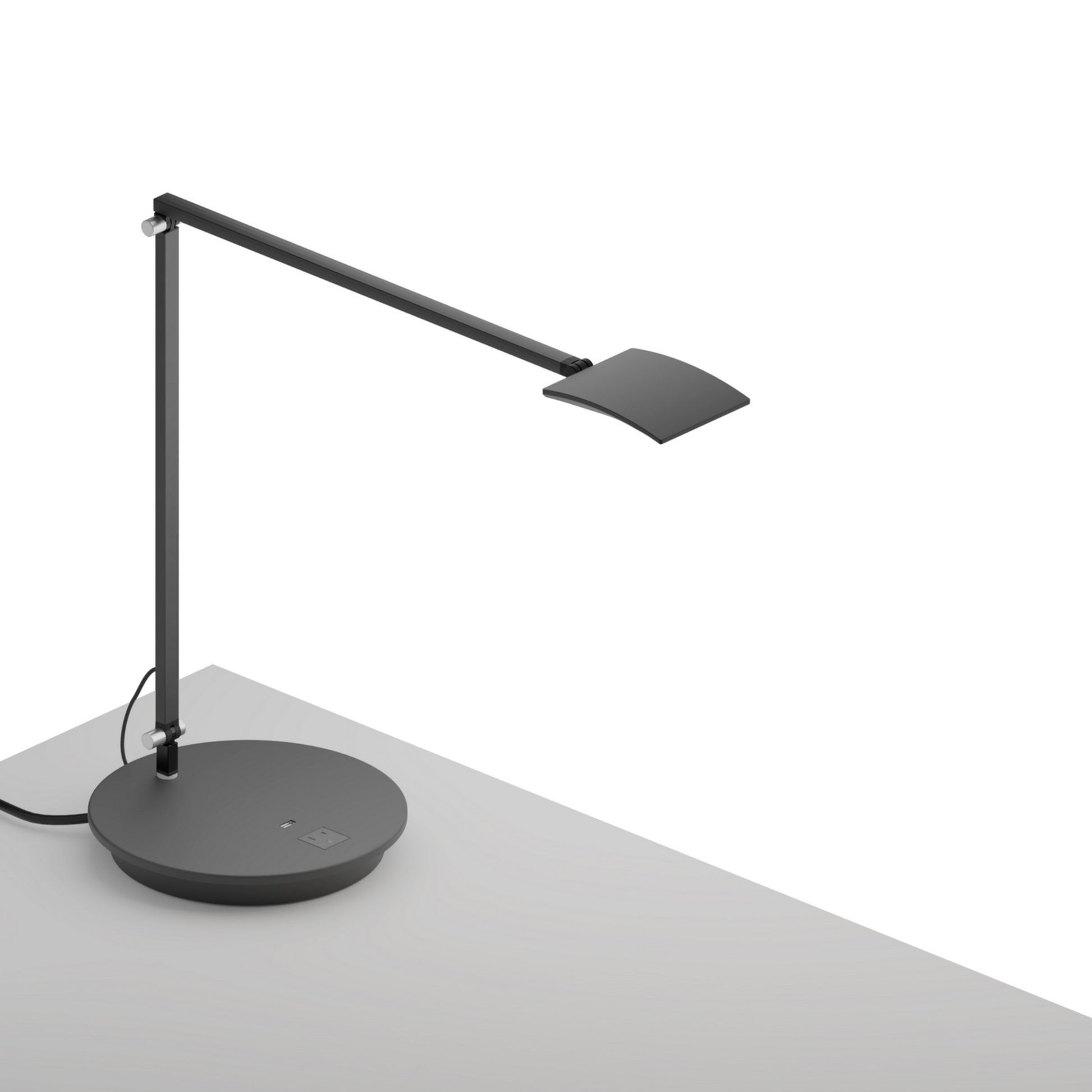 Mosso Pro Metallic Black Contemporary LED Desk Lamp with Power Base - Bees Lighting