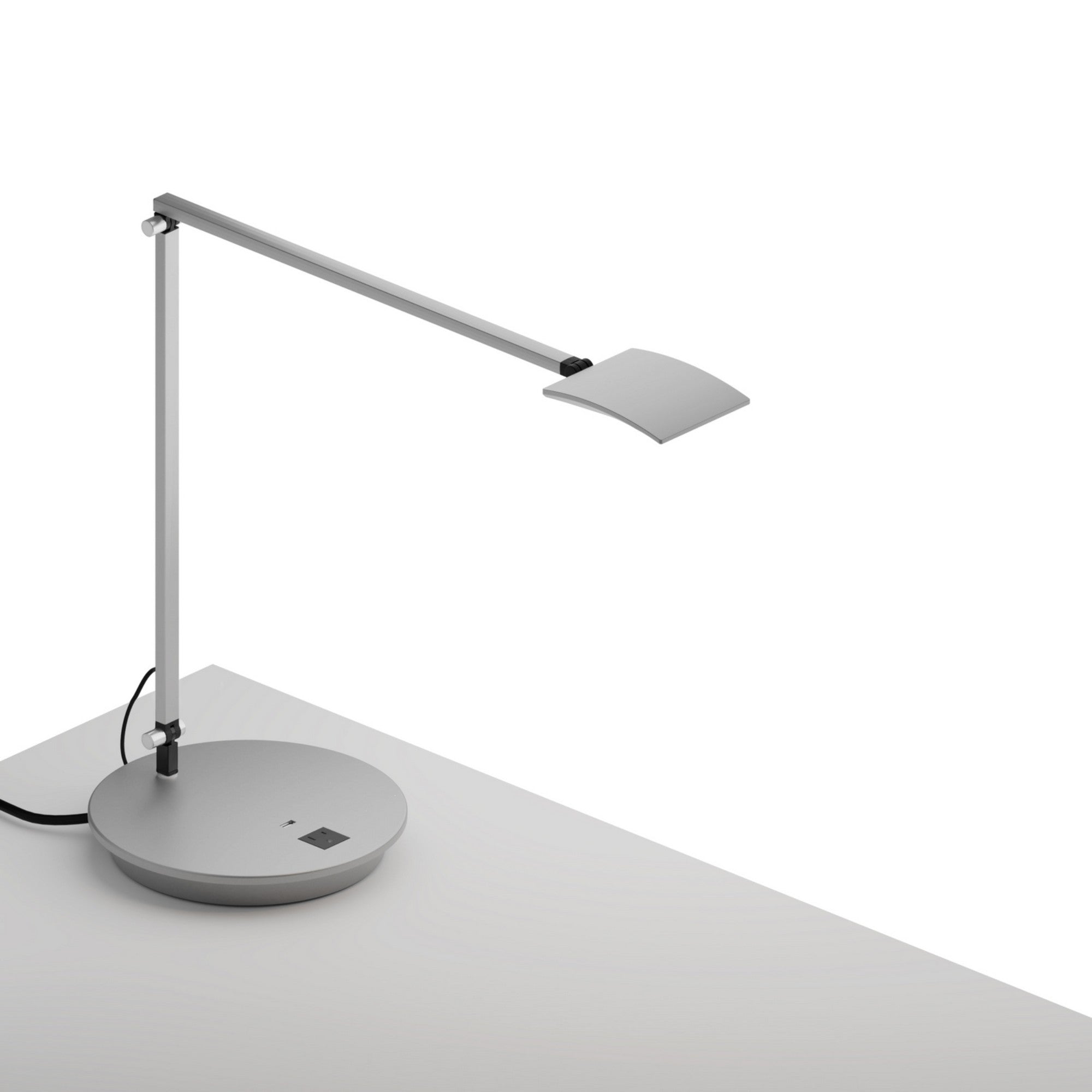 Mosso Pro Silver Contemporary LED Desk Lamp with Power Base - Bees Lighting