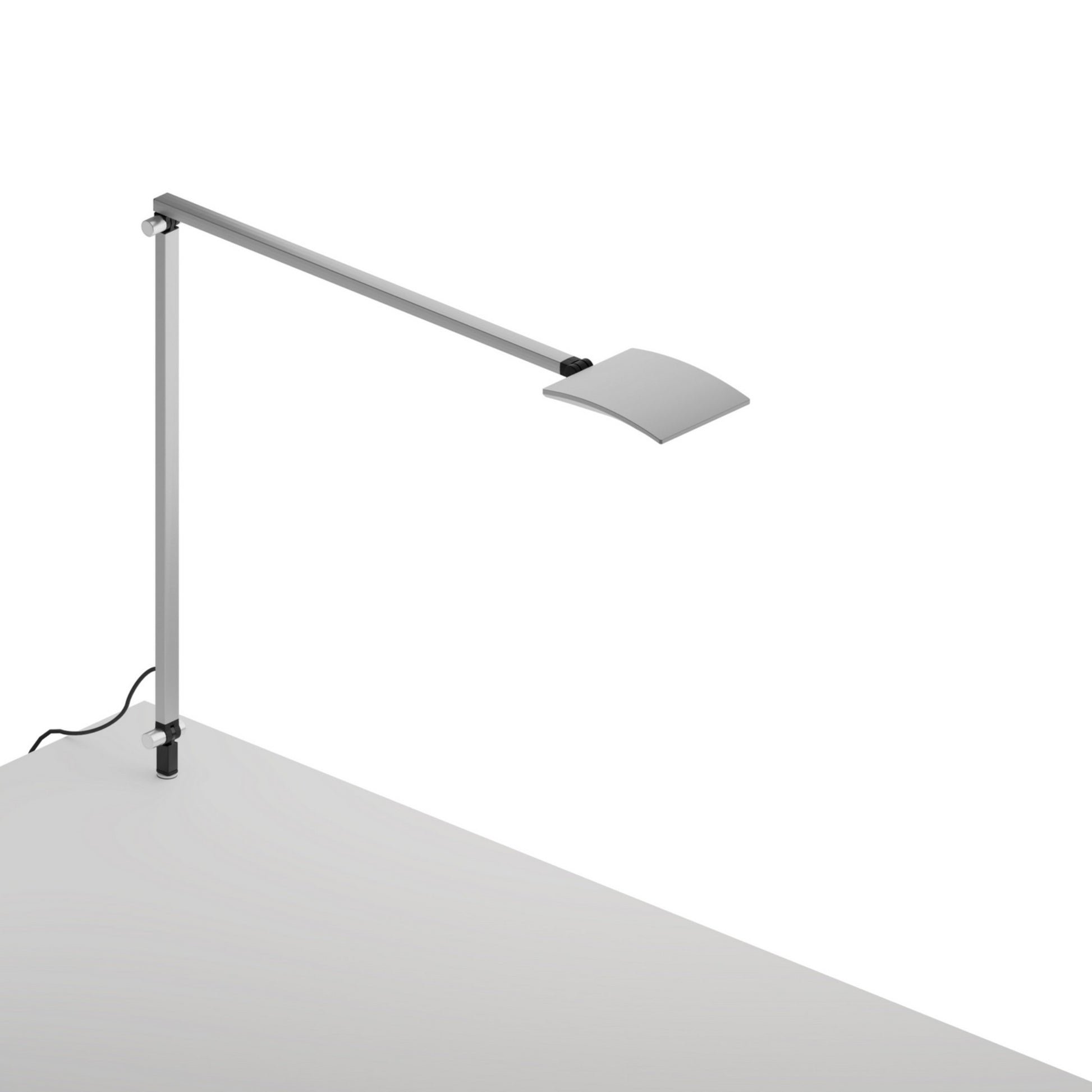 Mosso Pro Silver Contemporary LED Desk Lamp with Through-Table Mount - Bees Lighting