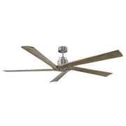 Aspen 70 Inch Brushed Steel Large Outdoor Ceiling Fan with Remote - Bees Lighting