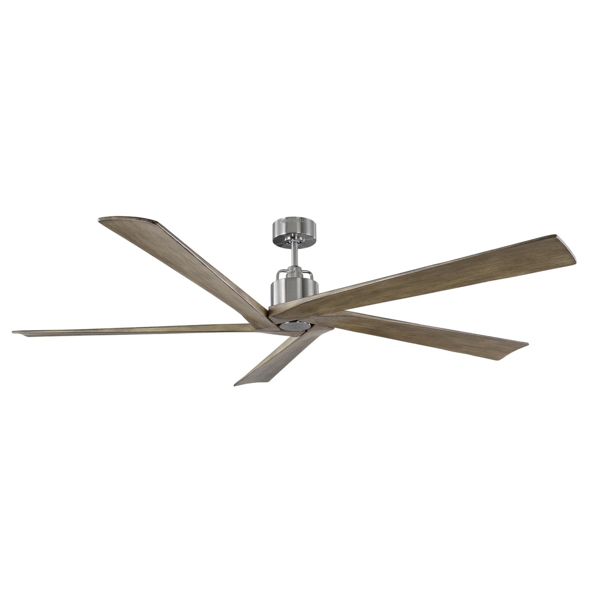 Aspen 70 Inch Brushed Steel Large Outdoor Ceiling Fan with Remote - Bees Lighting