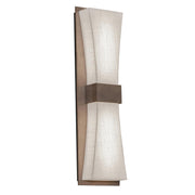 Aberdeen 19" LED Wall Sconce, Weathered Grey Finish, Linen White Shade - Bees Lighting