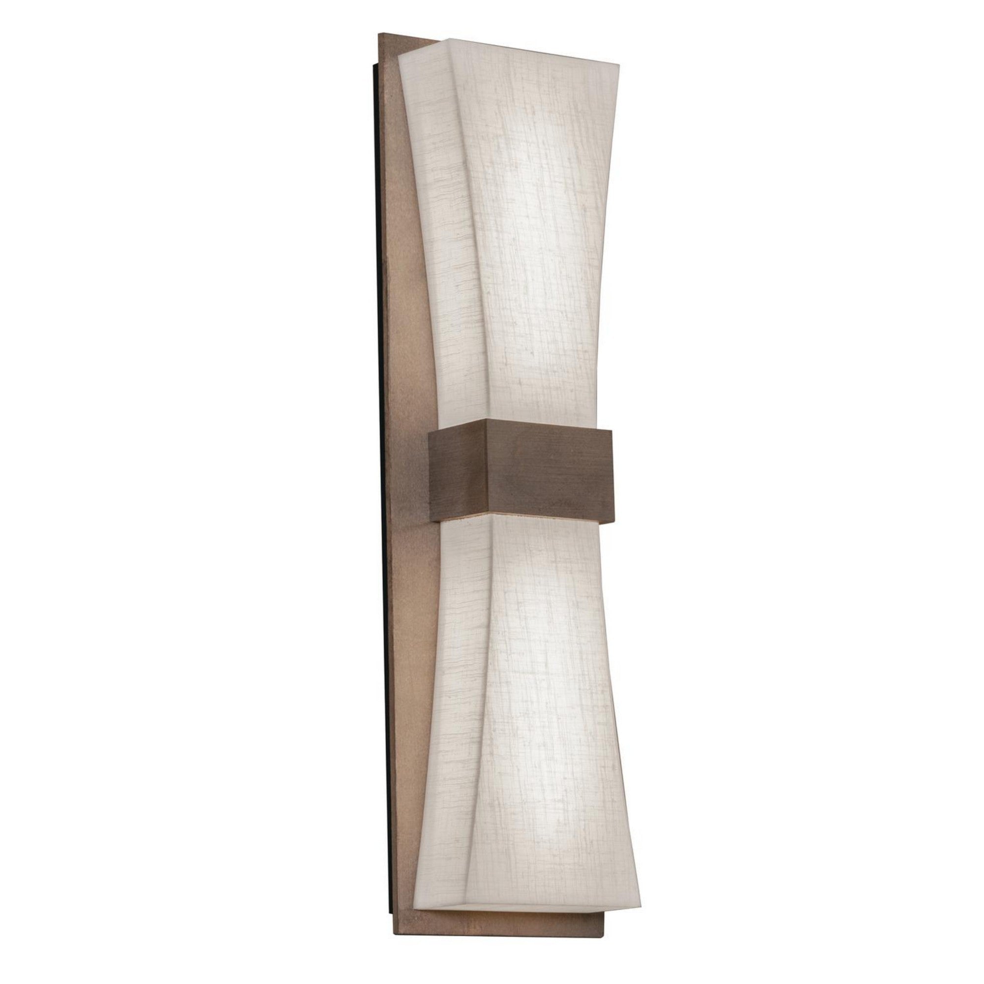 Aberdeen 19" LED Wall Sconce, Weathered Grey Finish, Linen White Shade - Bees Lighting