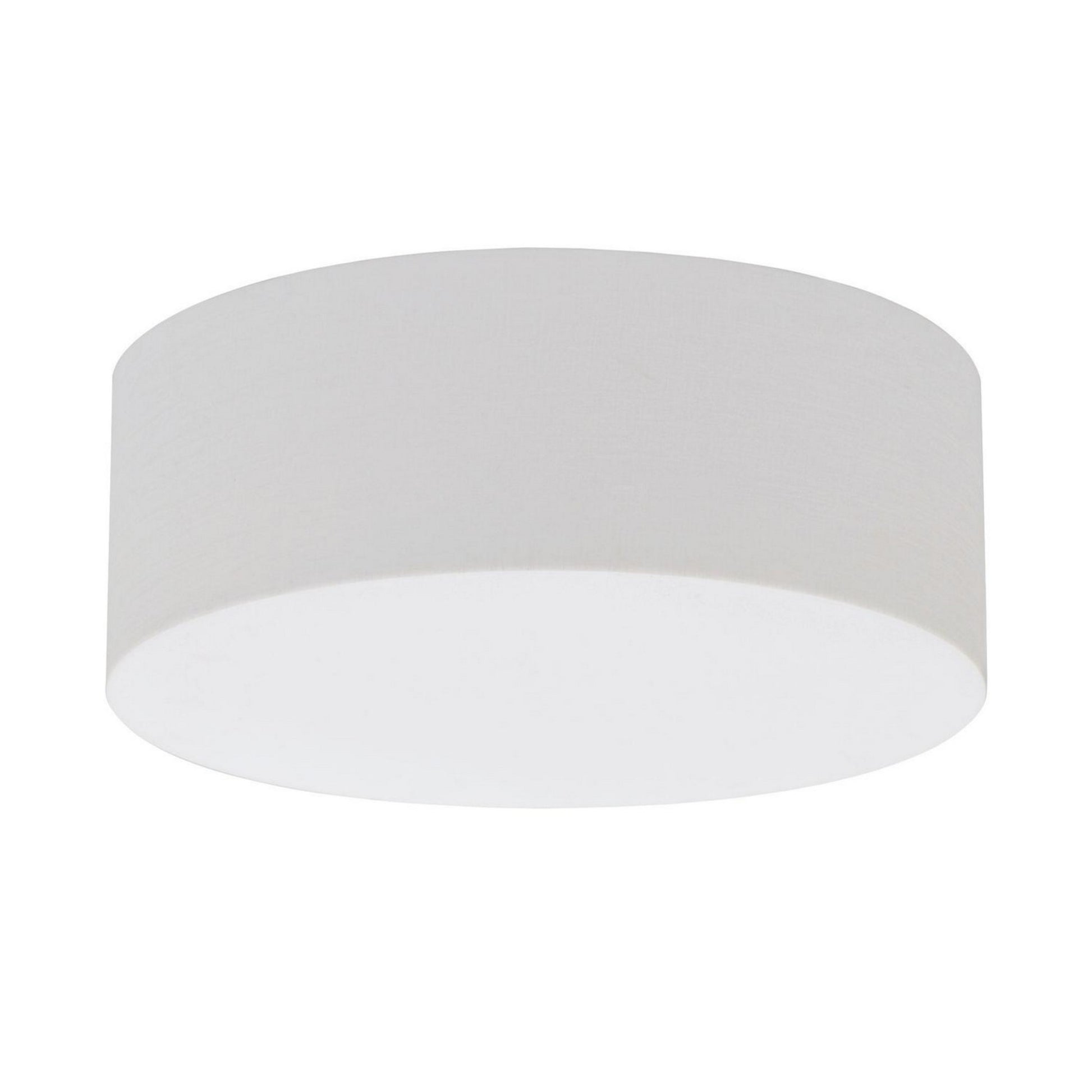 Anton 19" LED Flush Mount, Linen White Finish, Battery Backup - Bees Lighting