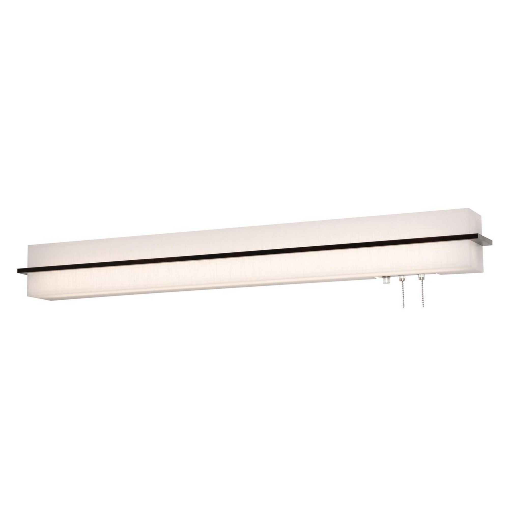 Apex 38" LED Overbed Wall Light, Linen White/Espresso Finish - Bees Lighting