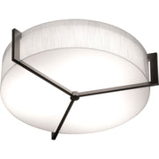 Apex 17" LED Flush Mount, Linen White/Espresso Finish - Bees Lighting
