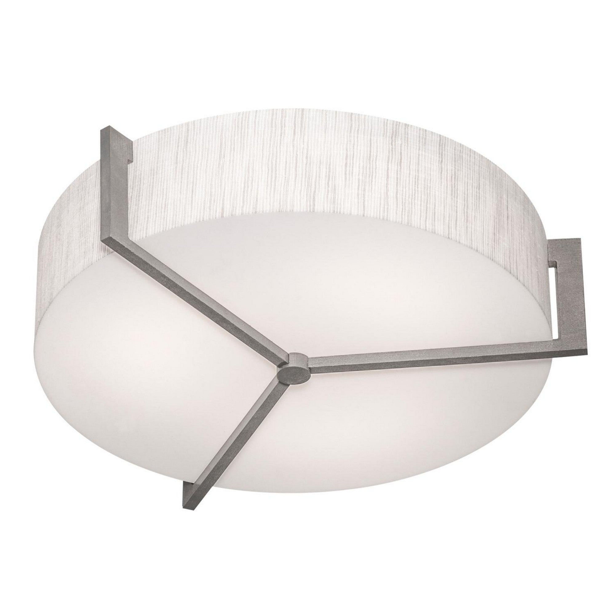 Apex 17" LED Flush Mount, Jute/Grey Finish, Battery Backup - Bees Lighting