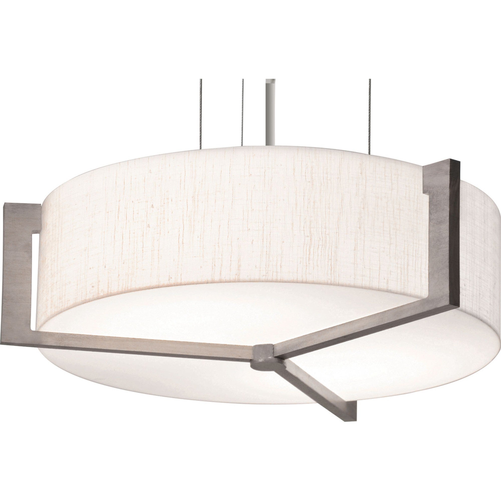 Apex 14" LED Pendant, Linen White & Weathered Grey - Bees Lighting