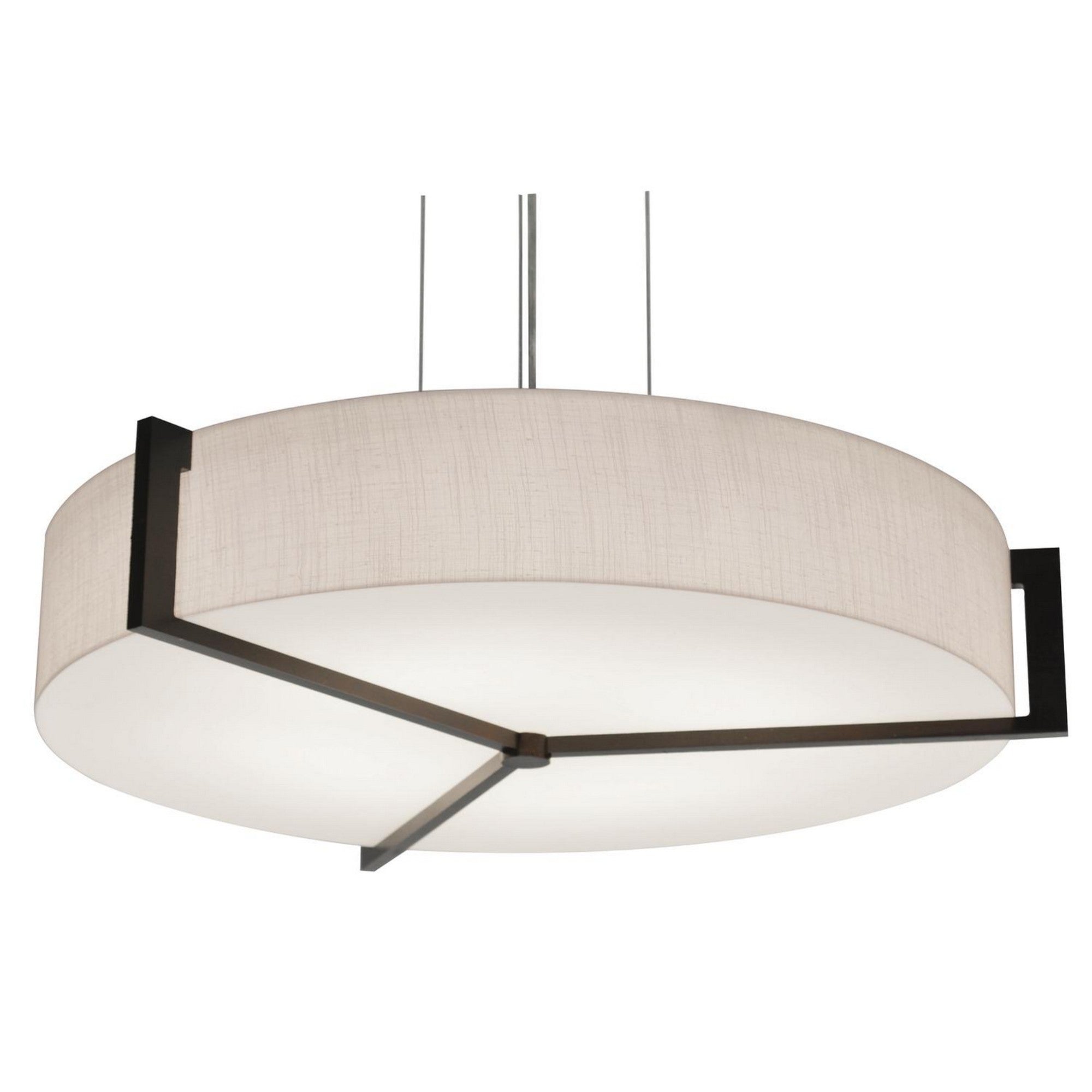 Apex 17" LED Pendant, Jute & Espresso Shade - Bees Lighting