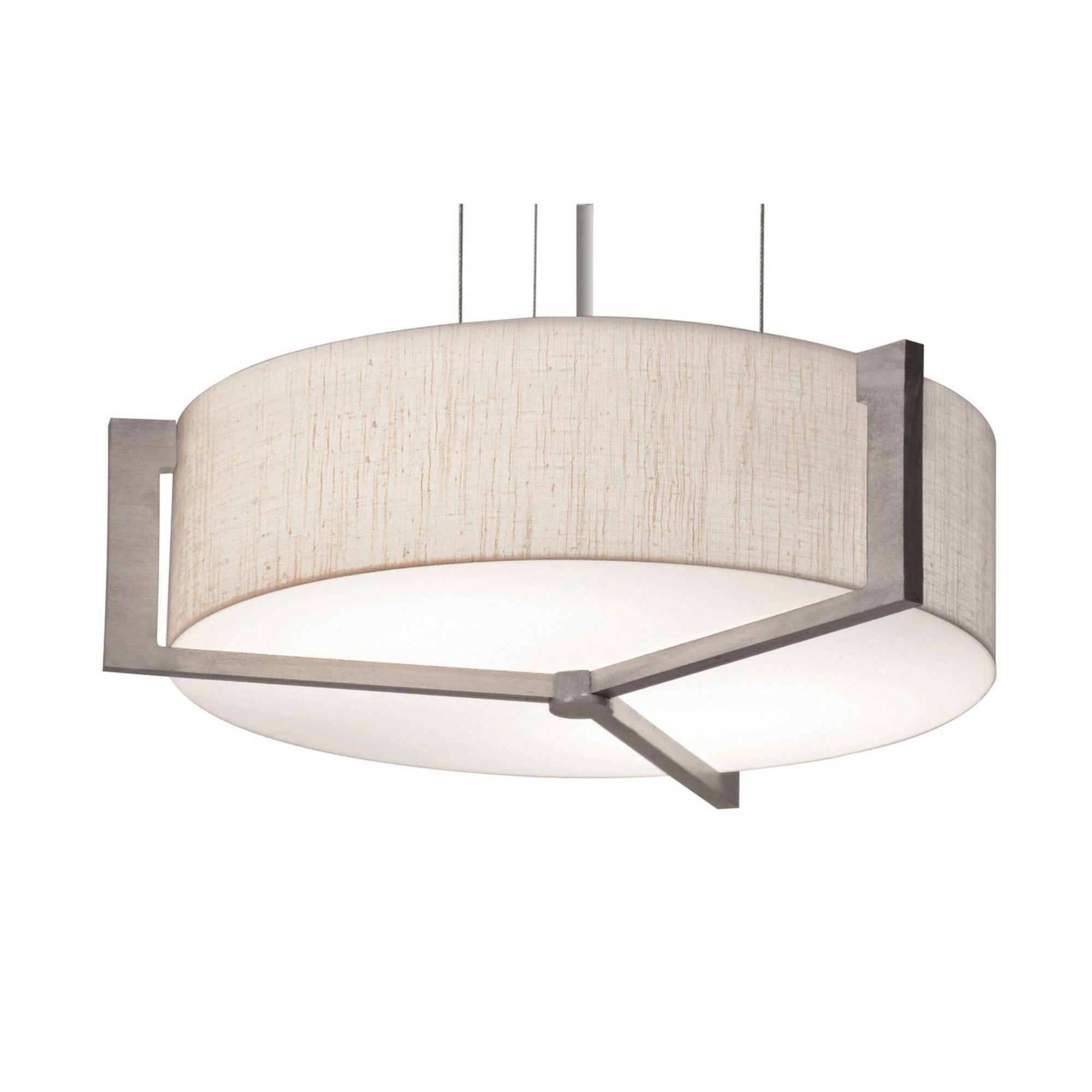 Apex 17" LED Pendant, Jute & Weathered Grey Shade - Bees Lighting