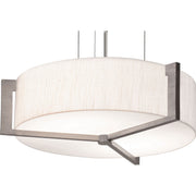 Apex 21" LED Pendant, Linen White & Weathered Grey - Bees Lighting