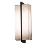 Apex 14" LED Wall Sconce, Linen White/Espresso Finish - Bees Lighting