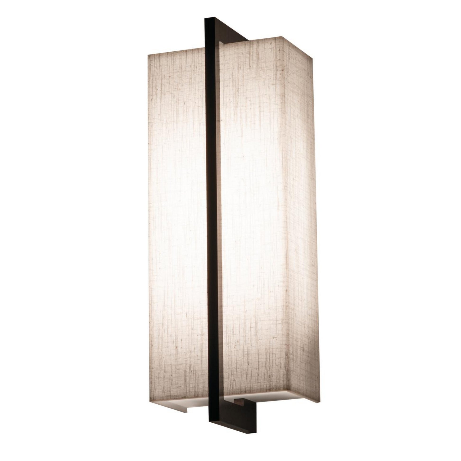 Apex 14" LED Wall Sconce, Linen White/Espresso Finish - Bees Lighting