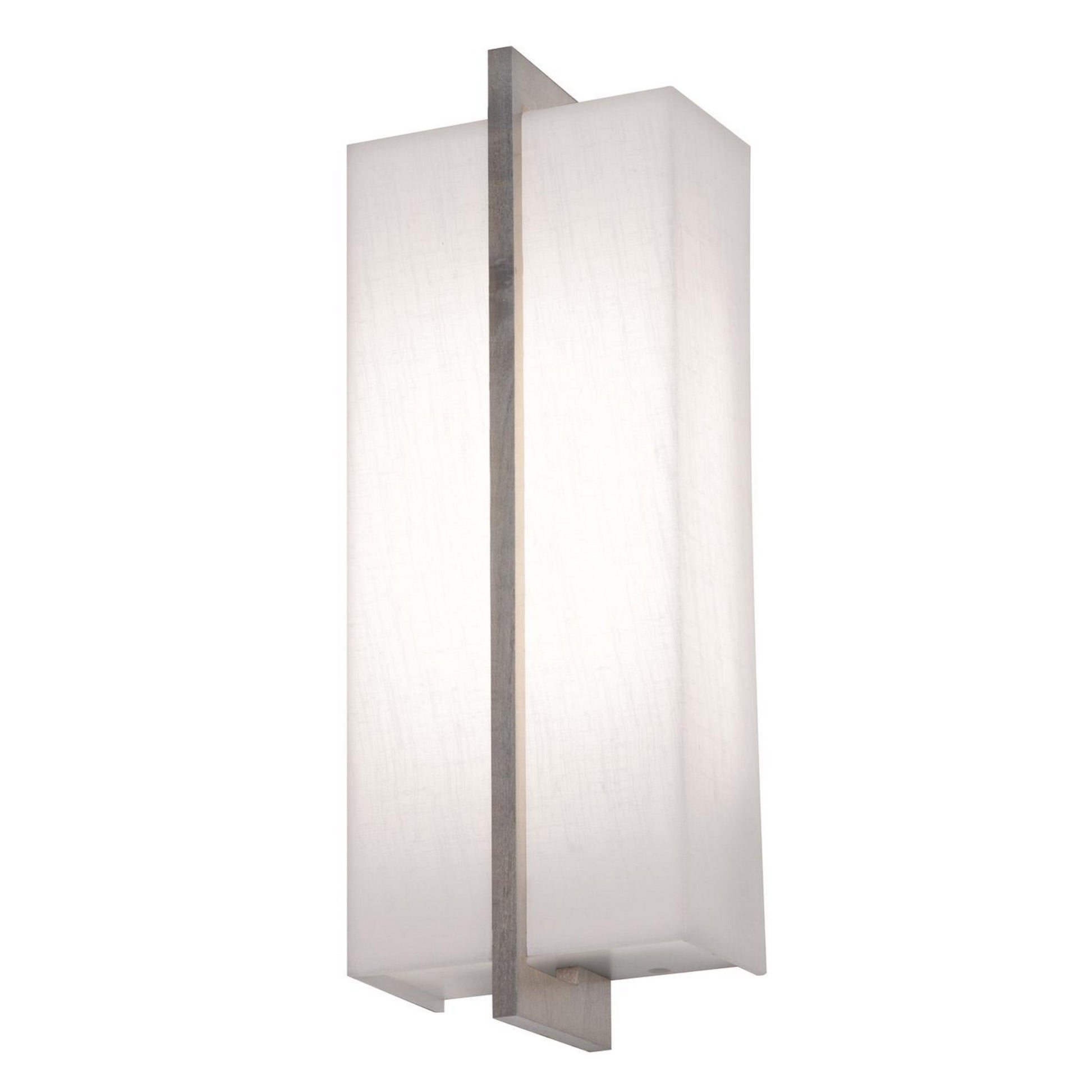 Apex 14" LED Wall Sconce, Linen White/Weathered Grey Finish - Bees Lighting