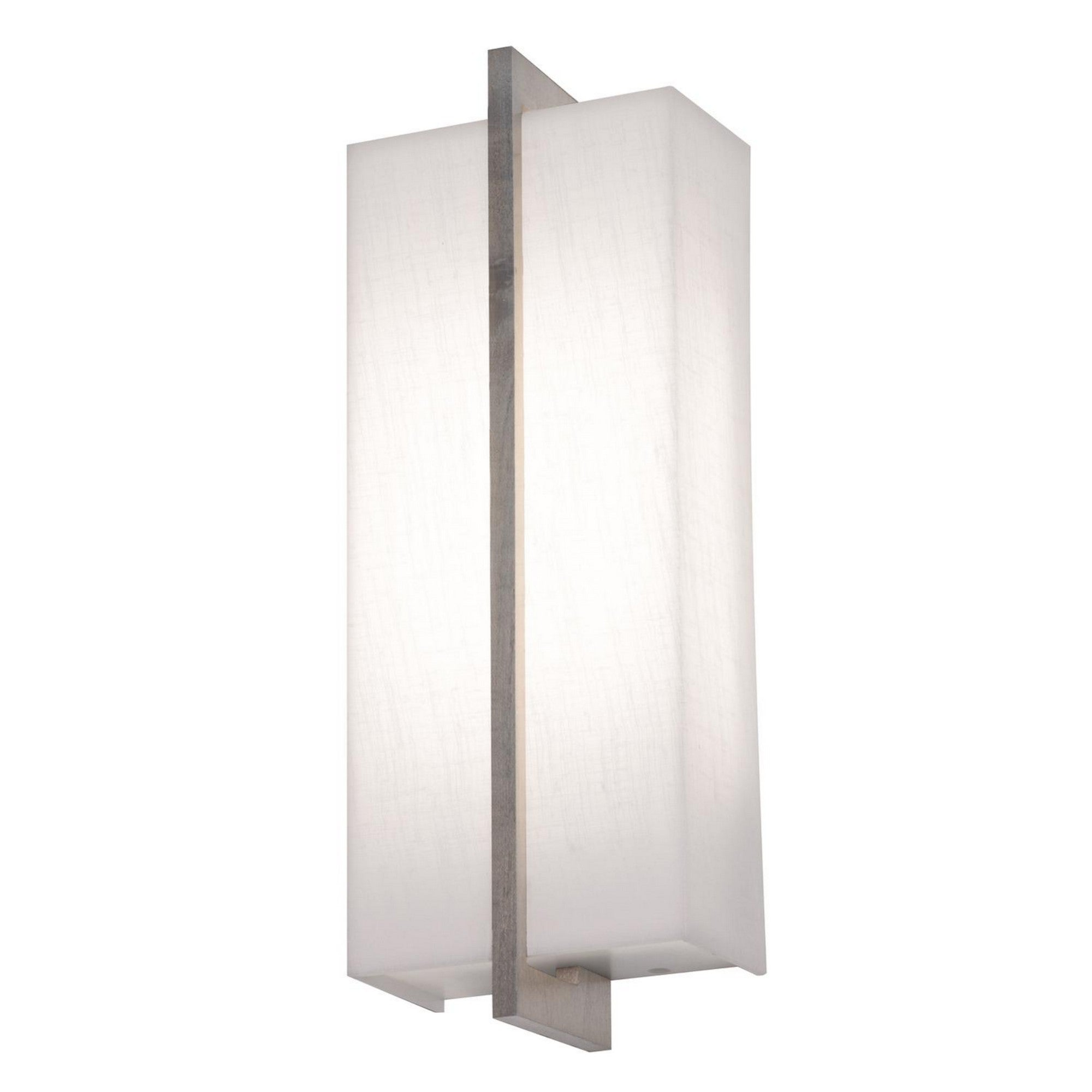 Apex 14" LED Wall Sconce, Linen White/Weathered Grey Finish - Bees Lighting