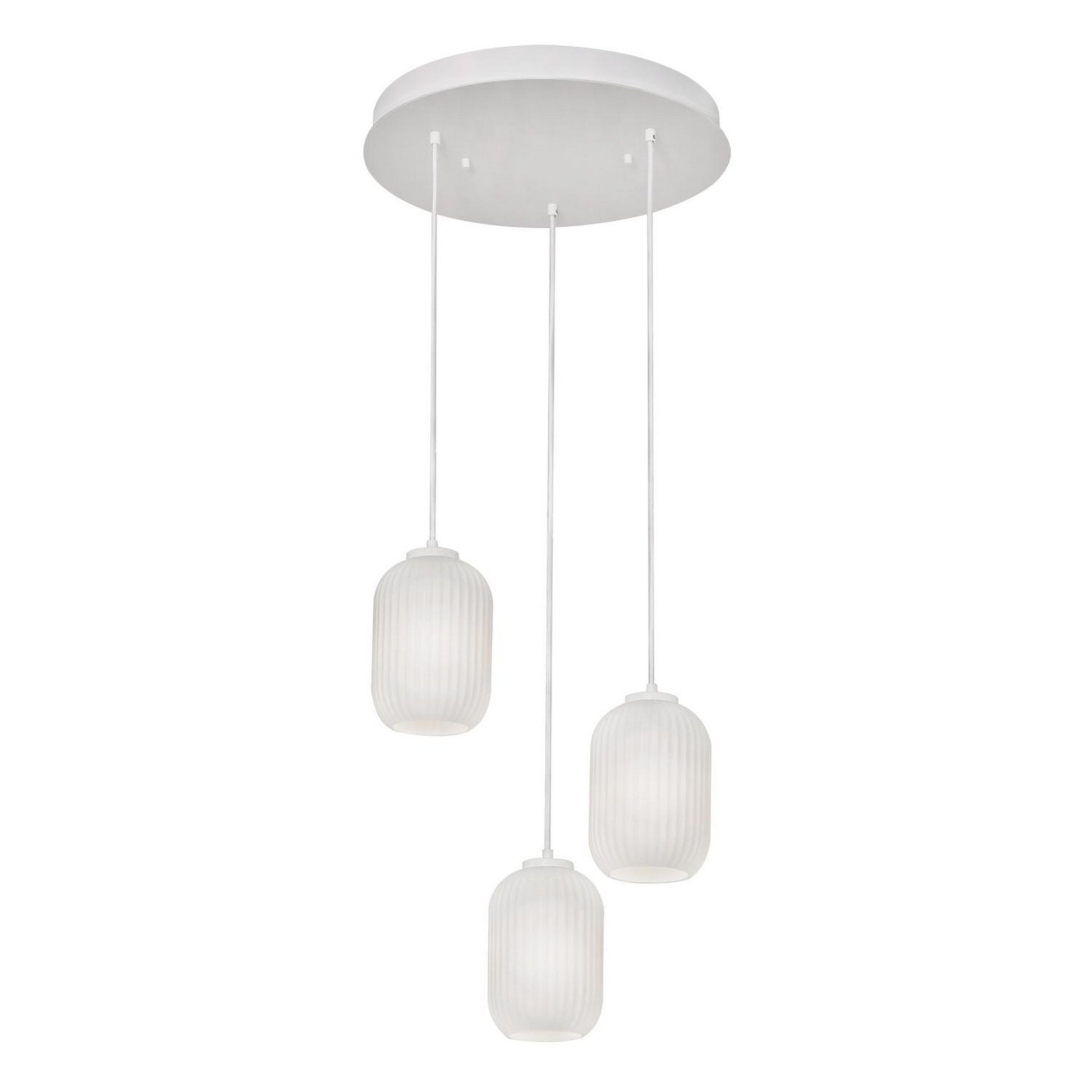 Callie 18" 3-Light Multi-Port Pendant, White Finish - Bees Lighting