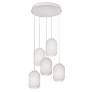 Callie 24" Multi-Port Mini Pendant, White Finish - Bees Lighting