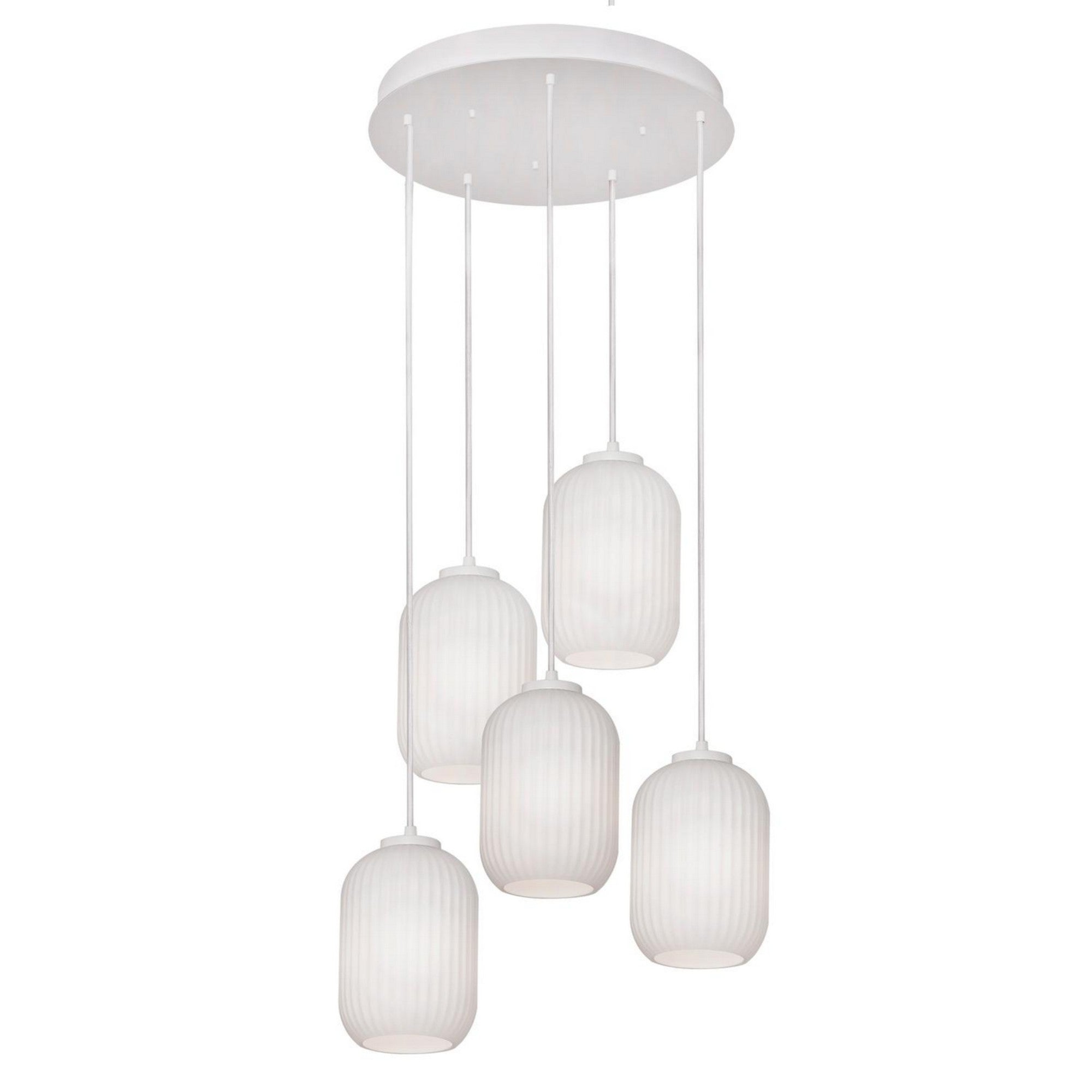 Callie 24" Multi-Port Mini Pendant, White Finish - Bees Lighting