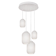 Callie 18" 4-Light Multi-Port Pendant, White Finish - Bees Lighting