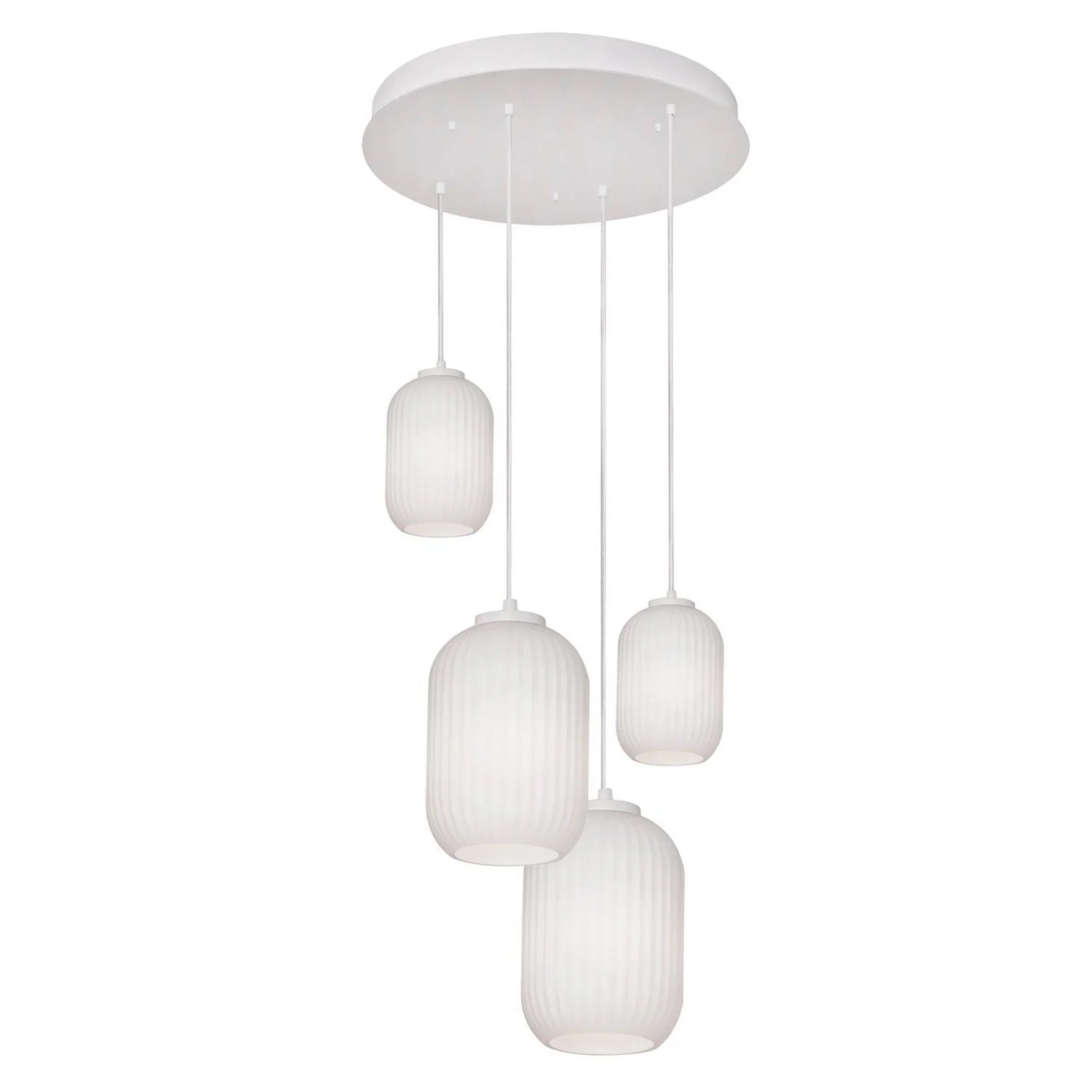 Callie 18" 4-Light Multi-Port Pendant, White Finish - Bees Lighting