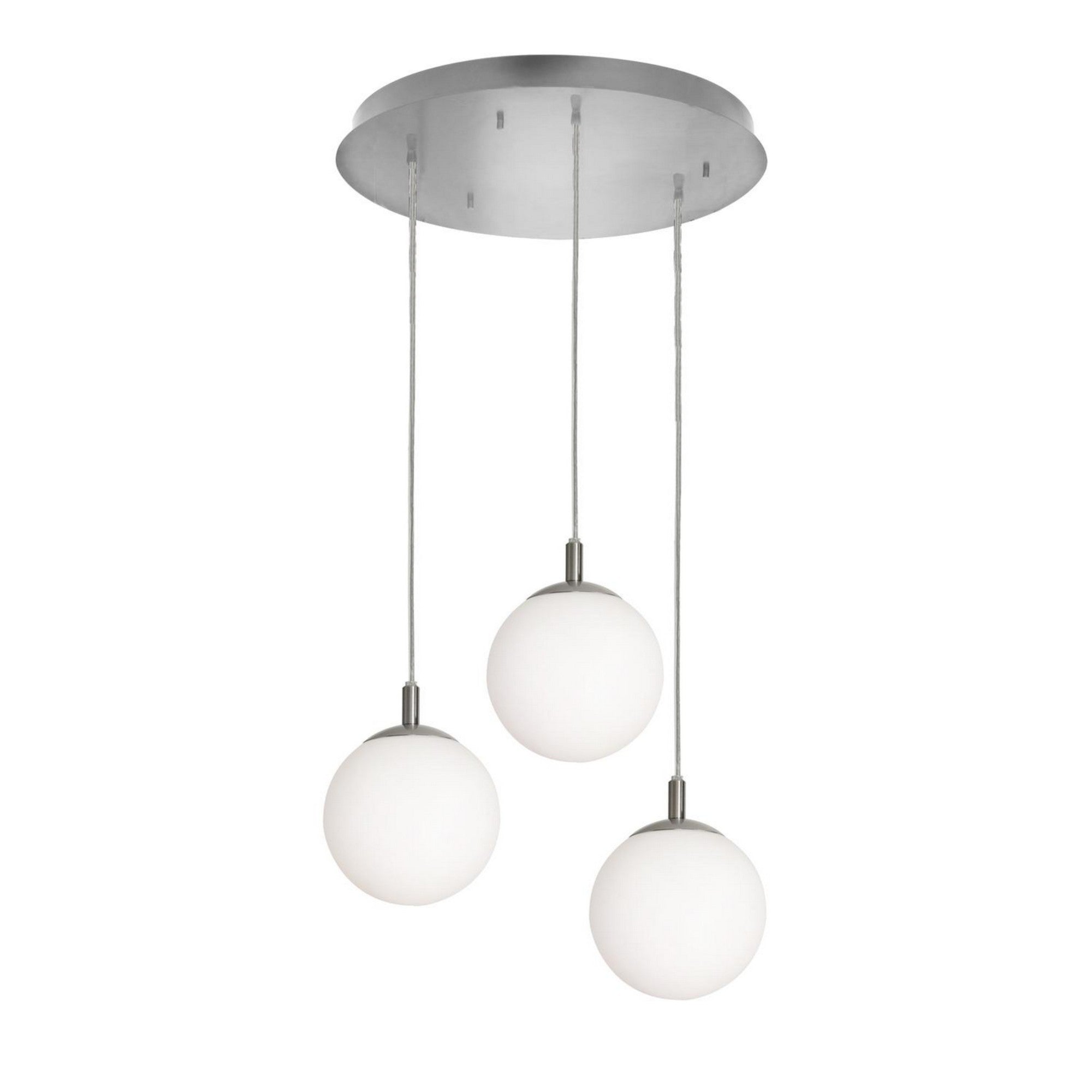 Loretto 18" 3-Light Multi-Port Pendant, Satin Nickel Finish - Bees Lighting