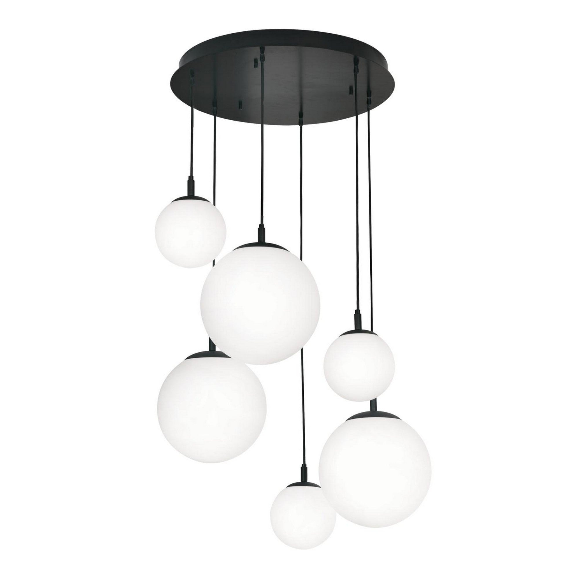 Loretto 27" 6-Light Multi-Port Pendant, Black Finish - Bees Lighting