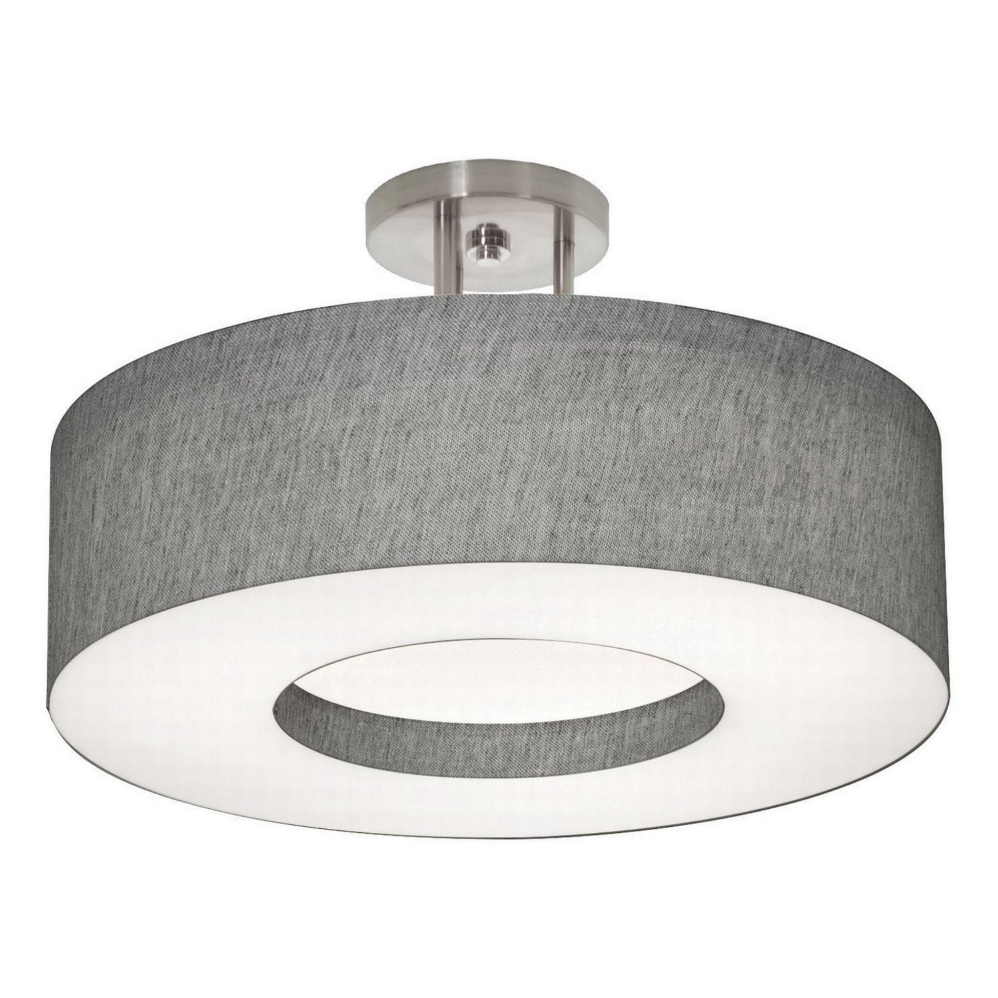 Montclair 12" LED Semi-Flush Mount, Satin Nickel Finish - Bees Lighting
