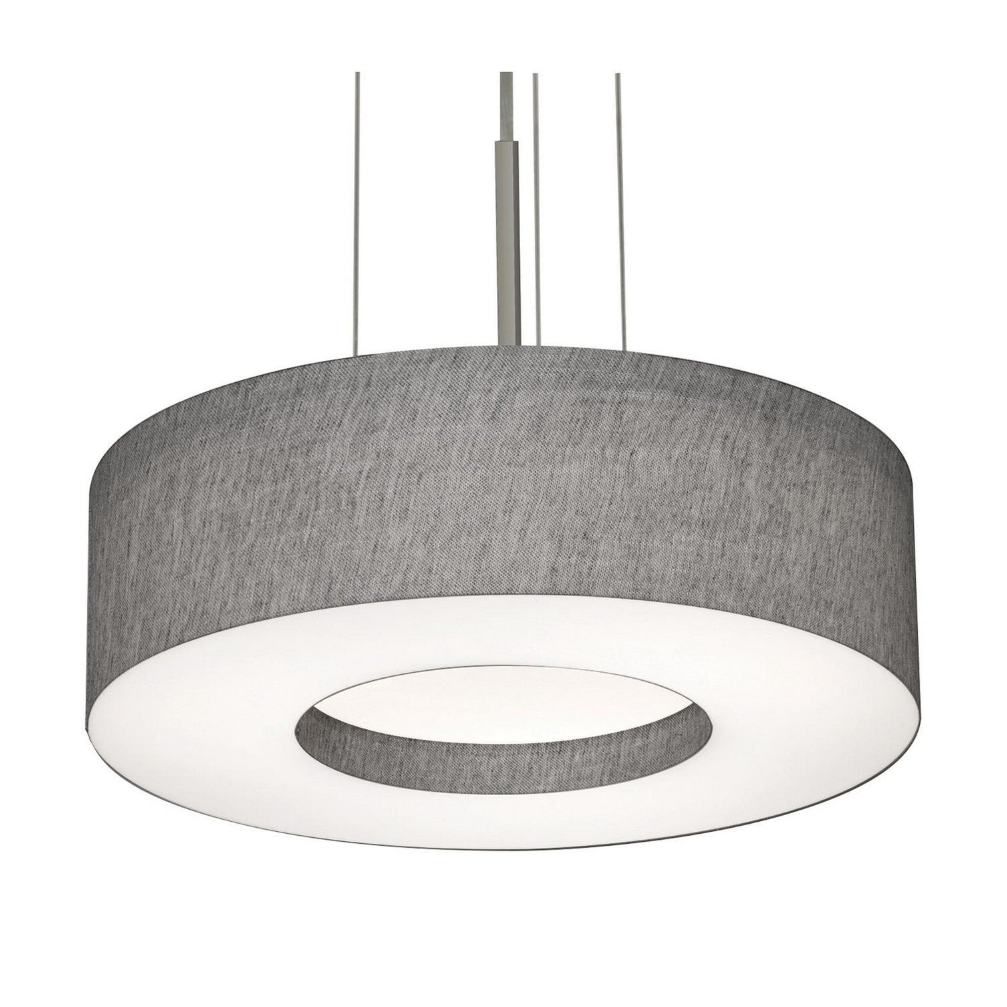 Montclair 12" LED Pendant, Satin Nickel Finish & Grey Shade - Bees Lighting