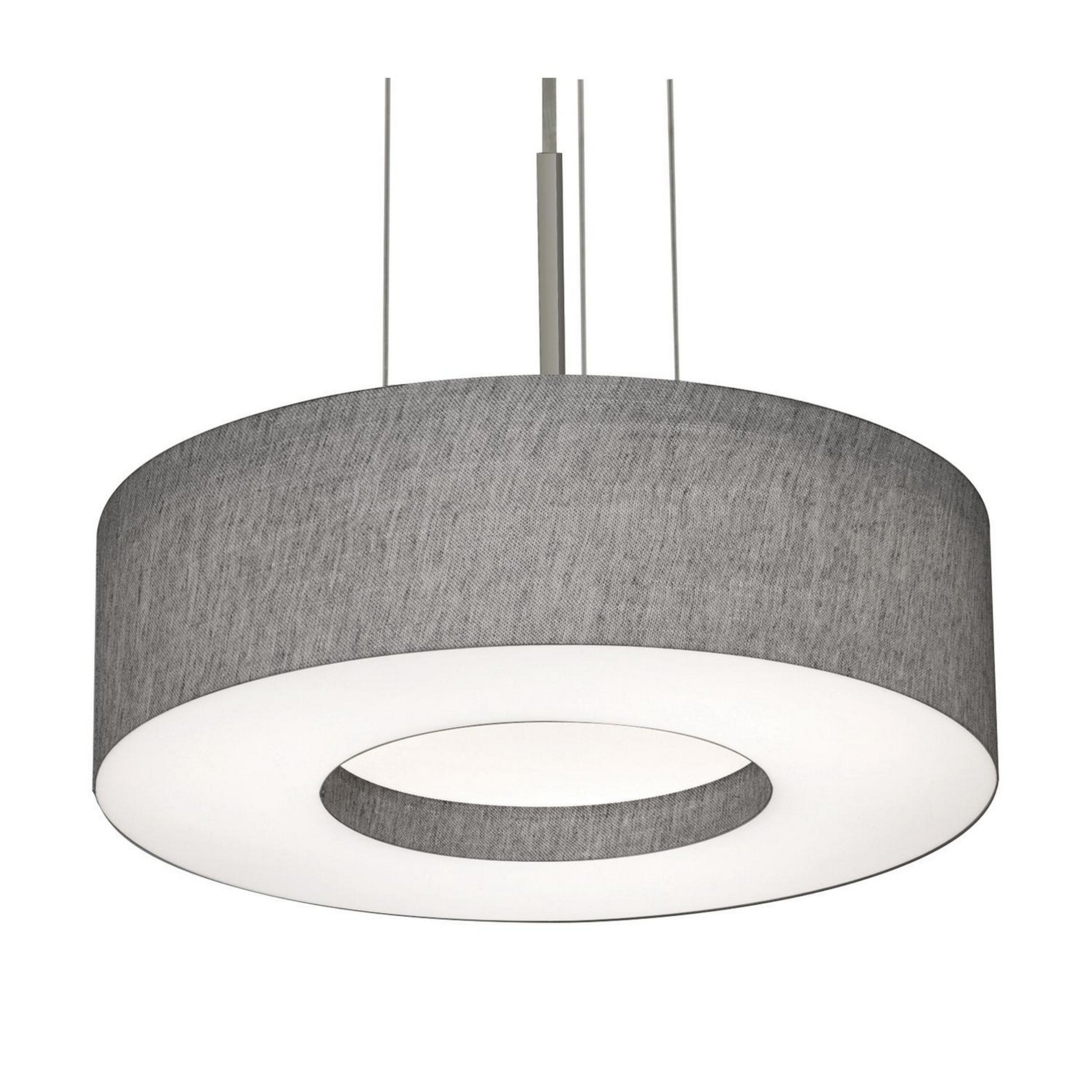 Montclair 15" LED Pendant, Satin Nickel Finish & Grey Shade - Bees Lighting