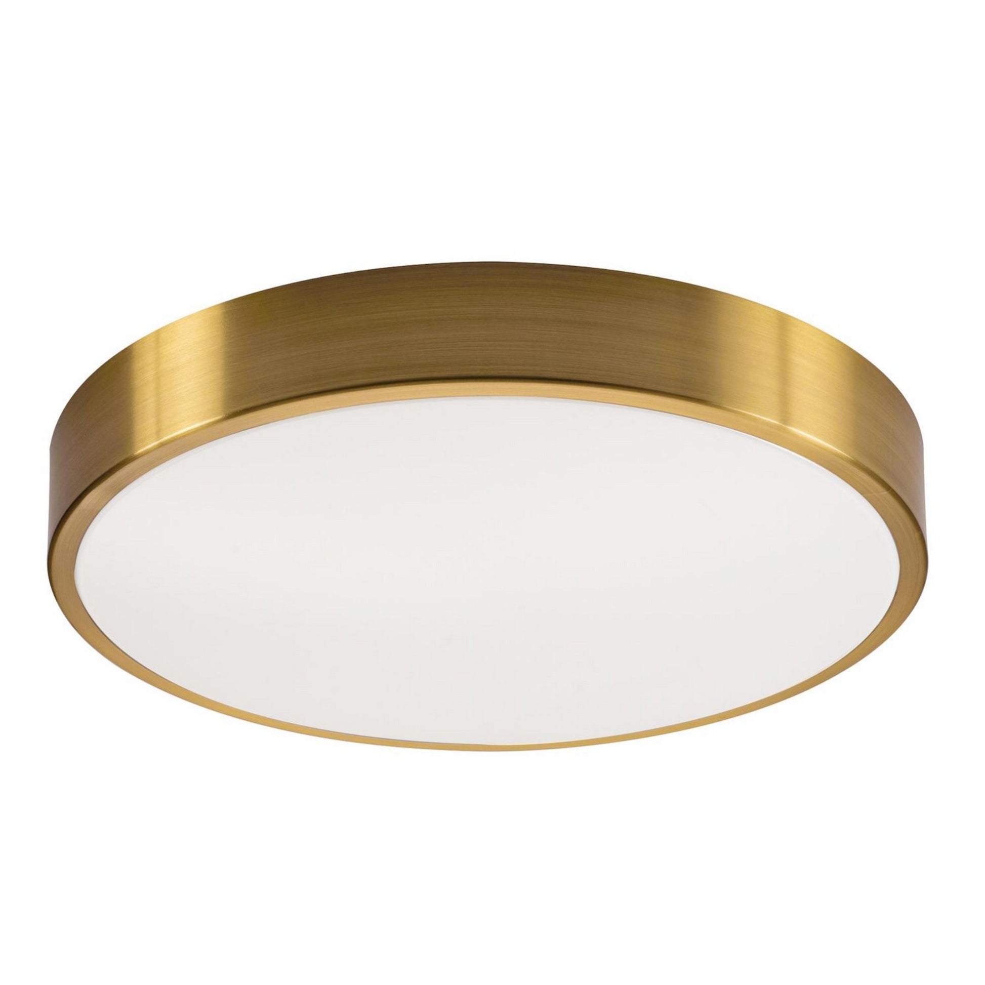 Octavia 14" LED Flush Mount, Satin Brass Finish, Battery Backup - Bees Lighting