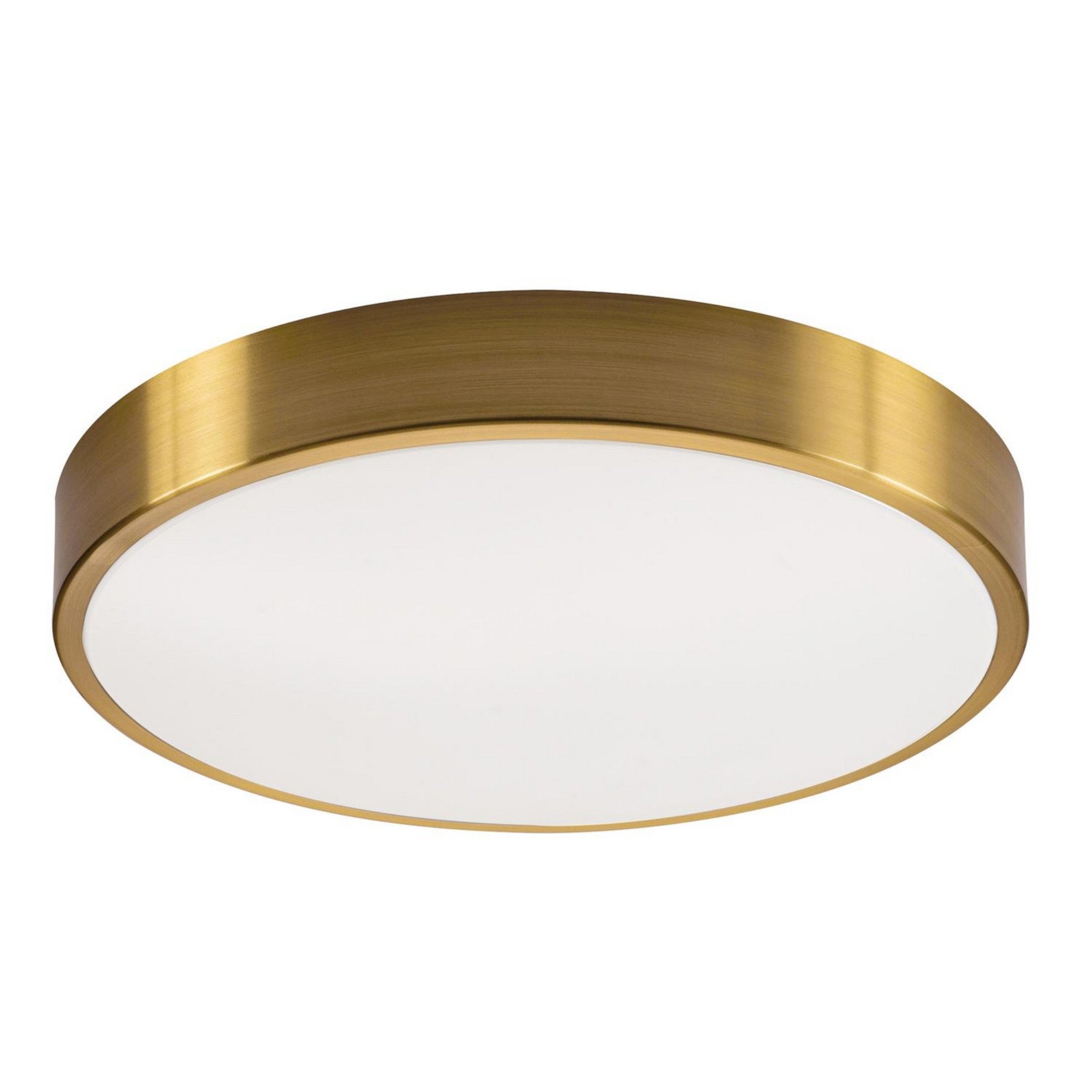 Octavia 14" LED Flush Mount, Satin Brass Finish, Battery Backup - Bees Lighting