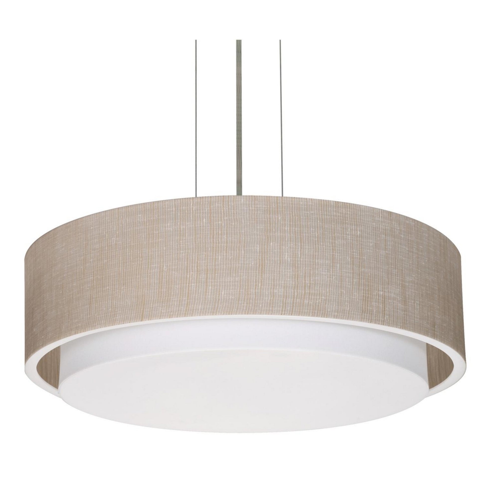 Sanibel 16" LED Pendant, Satin Nickel & Jute Shade - Bees Lighting