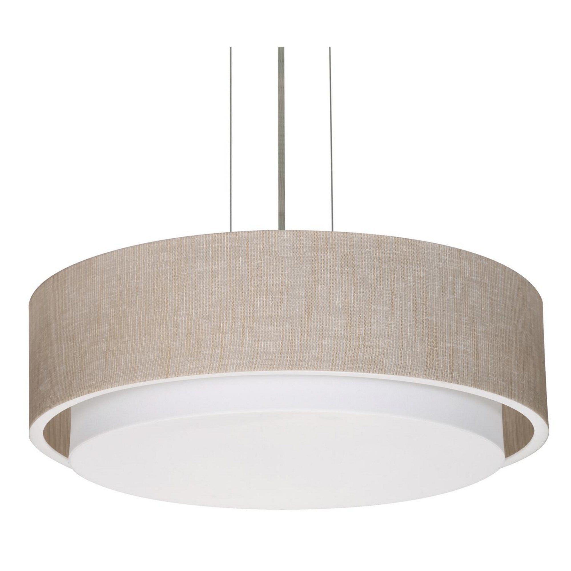 Sanibel 16" LED Pendant, Satin Nickel & Jute Shade - Bees Lighting
