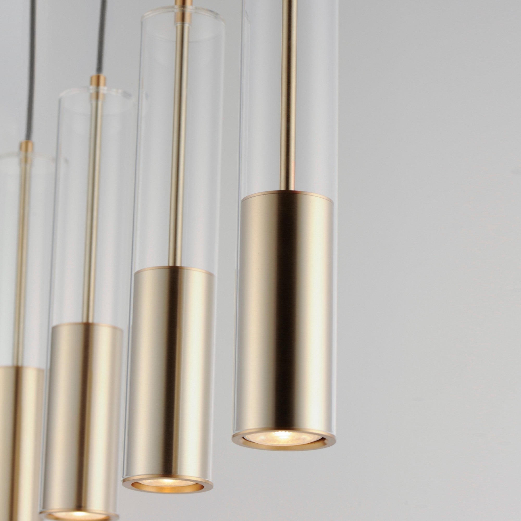 Torch 28" 4-Light Linear LED Pendant, Satin Brass Finish - Bees Lighting