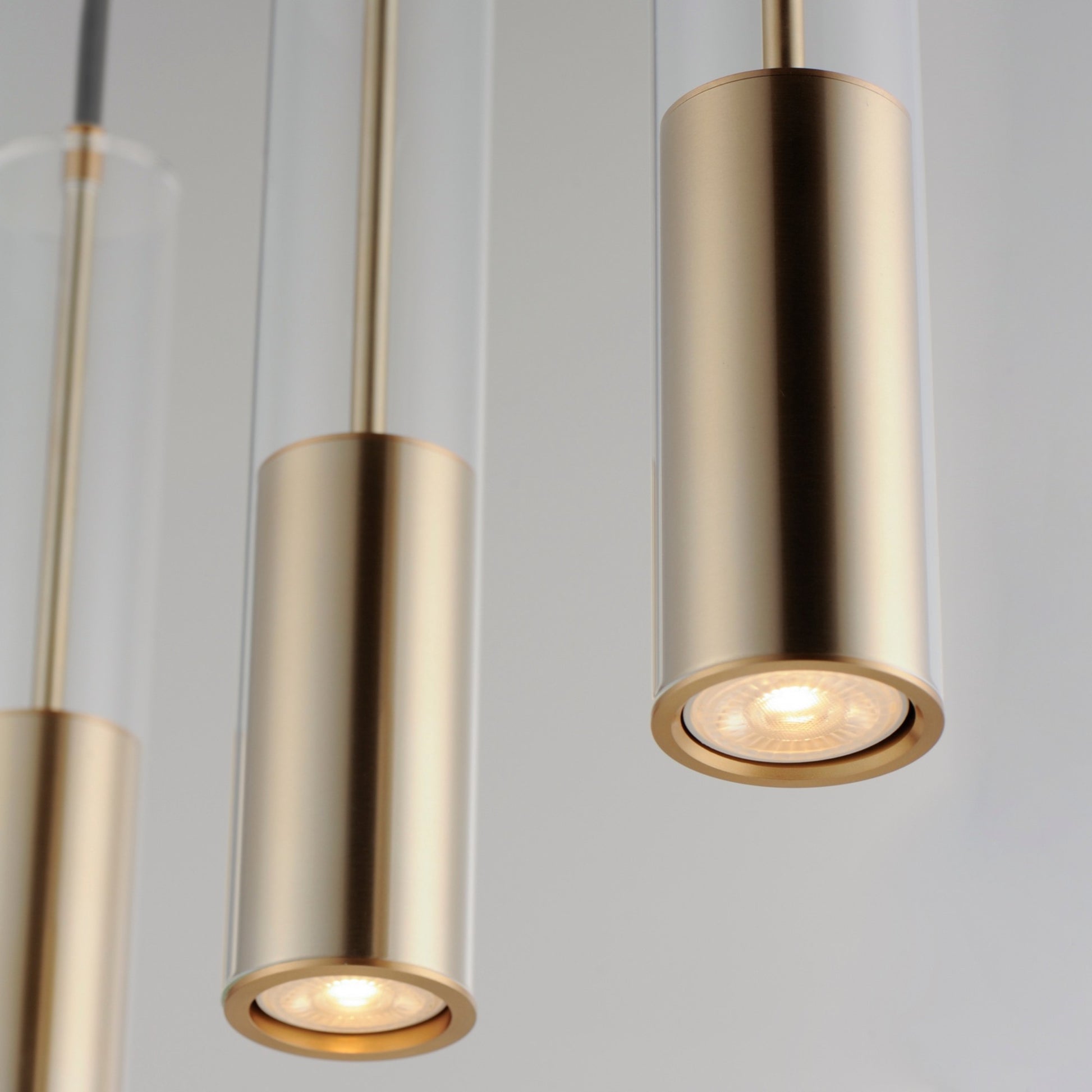 Torch 28" 4-Light Linear LED Pendant, Satin Brass Finish - Bees Lighting