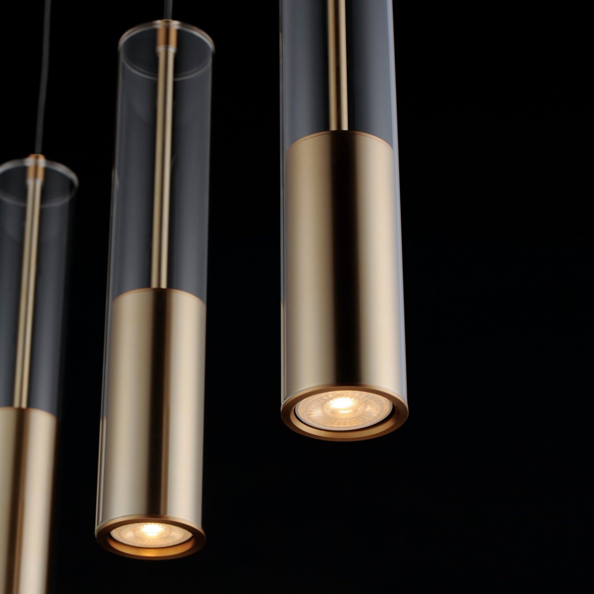 Torch 28" 4-Light Linear LED Pendant, Satin Brass Finish - Bees Lighting