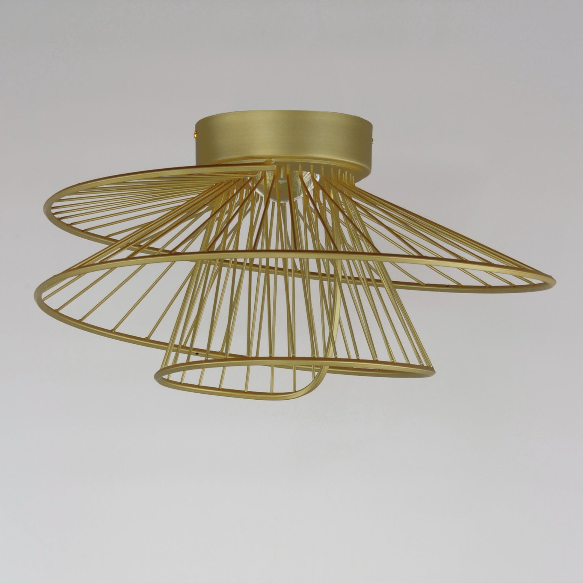 Zeta 20" LED Flush Mount, Natural Aged Brass Finish - Bees Lighting