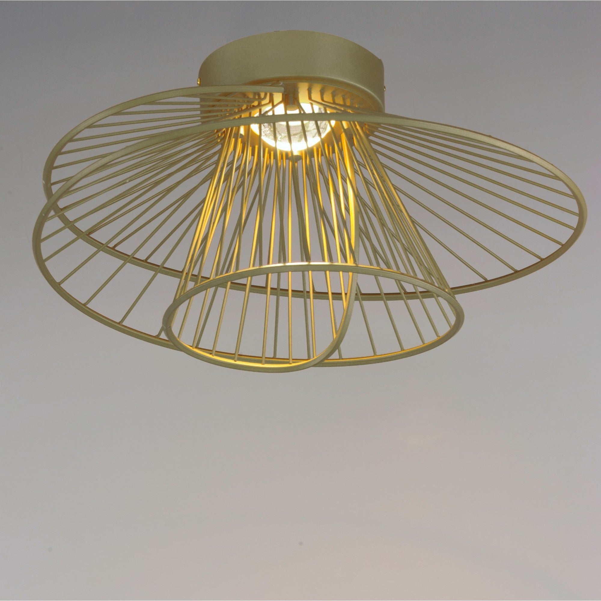 Zeta 20" LED Flush Mount, Natural Aged Brass Finish - Bees Lighting