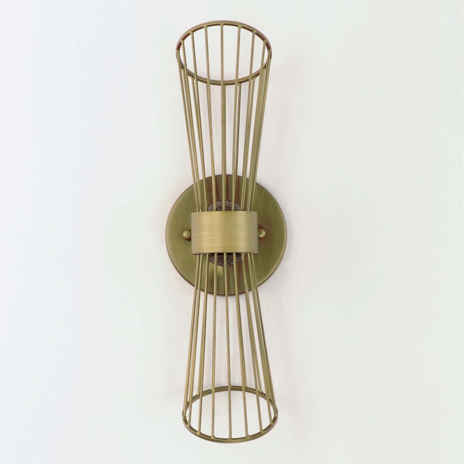 Zeta 16" LED Wall Sconce, Natural Aged Brass Finish - Bees Lighting