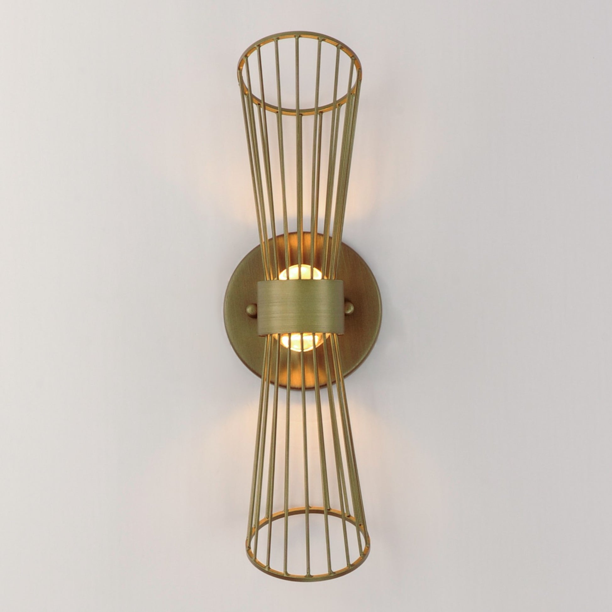 Zeta 16" LED Wall Sconce, Natural Aged Brass Finish - Bees Lighting