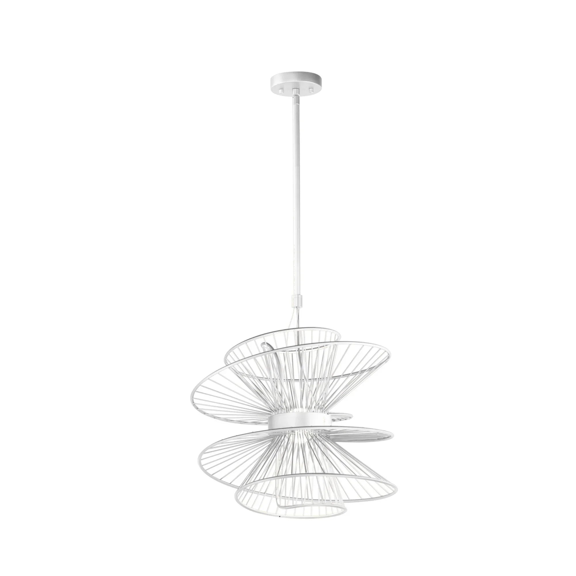Zeta 22" LED Pendant, Matte White Finish - Bees Lighting