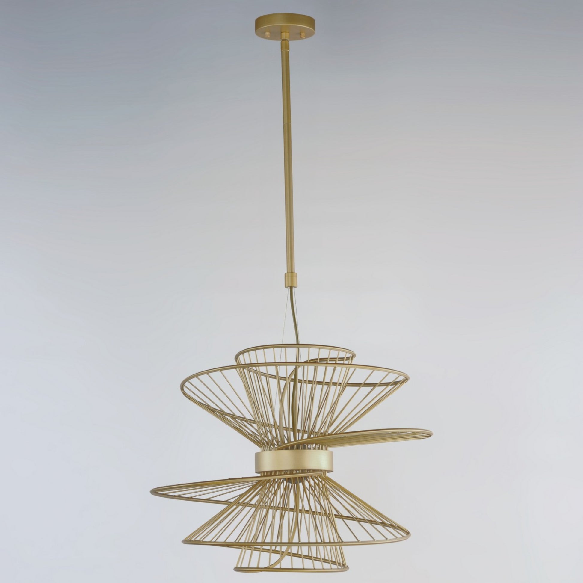 Zeta 22" LED Pendant, Natural Aged Brass Finish - Bees Lighting