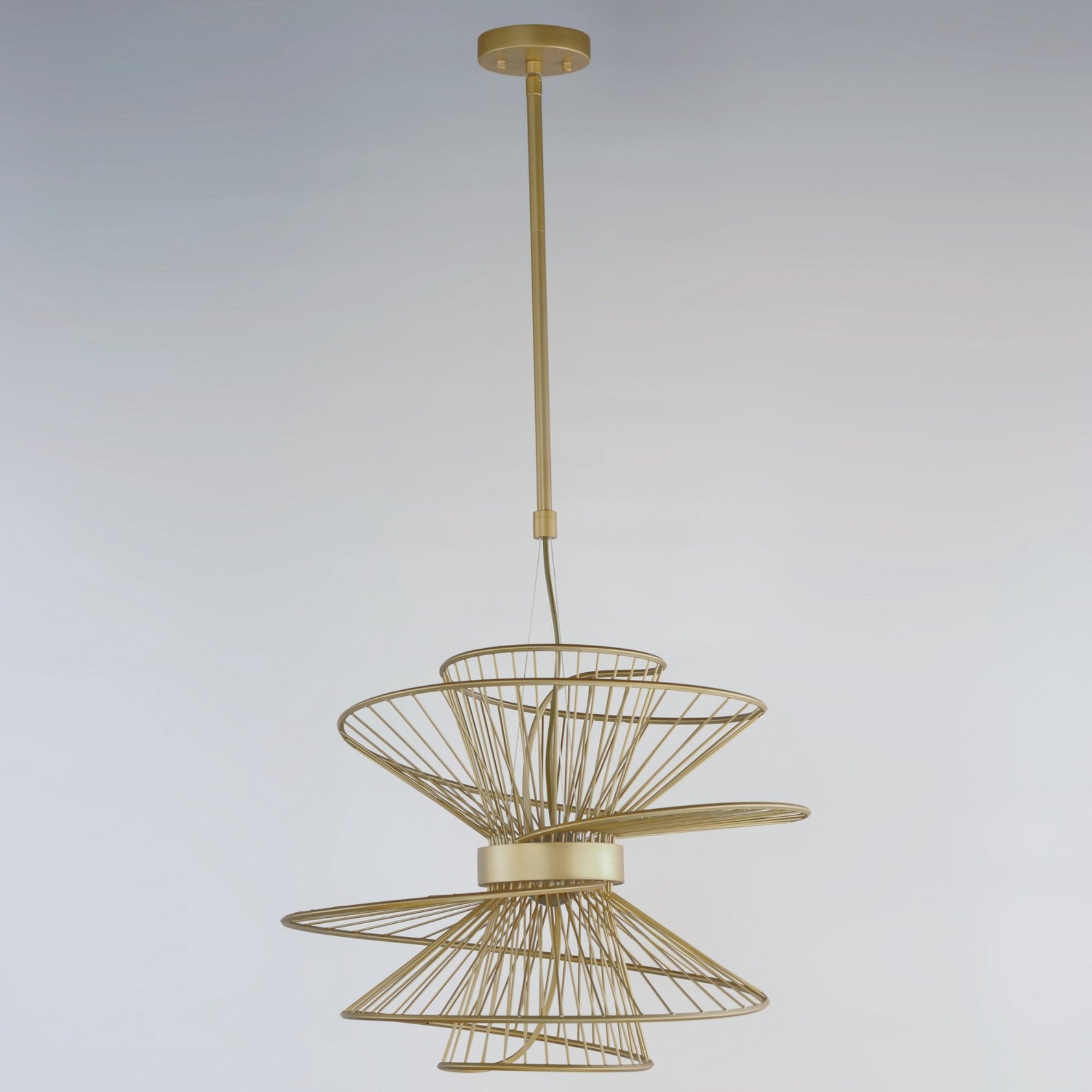 Zeta 22" LED Pendant, Natural Aged Brass Finish - Bees Lighting
