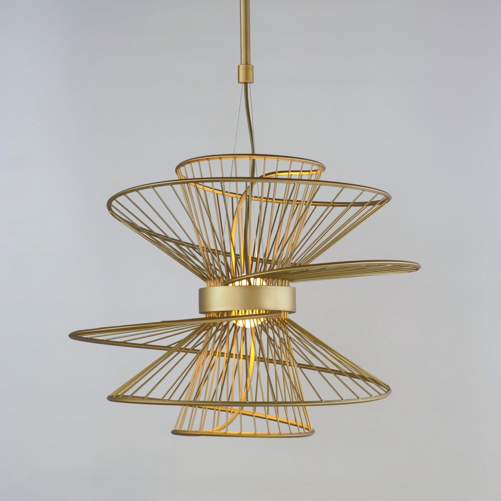 Zeta 22" LED Pendant, Natural Aged Brass Finish - Bees Lighting