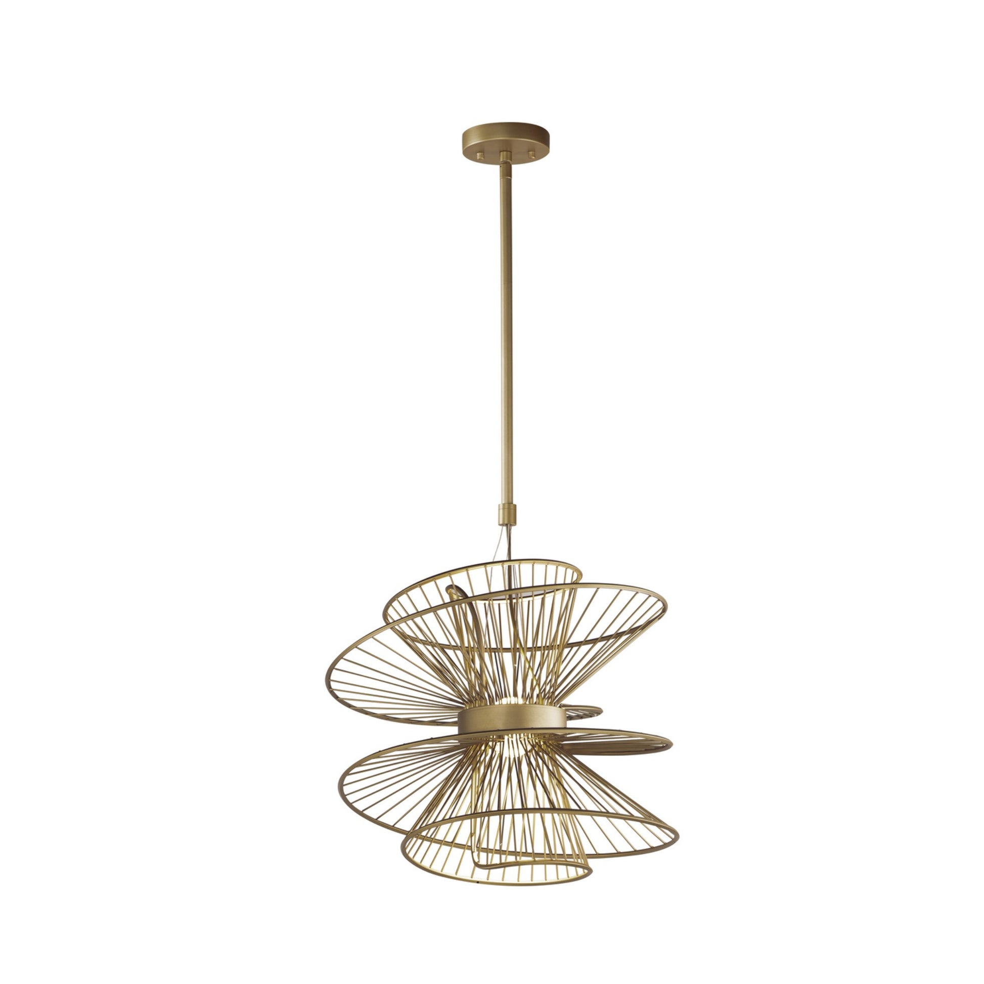 Zeta 22" LED Pendant, Natural Aged Brass Finish - Bees Lighting